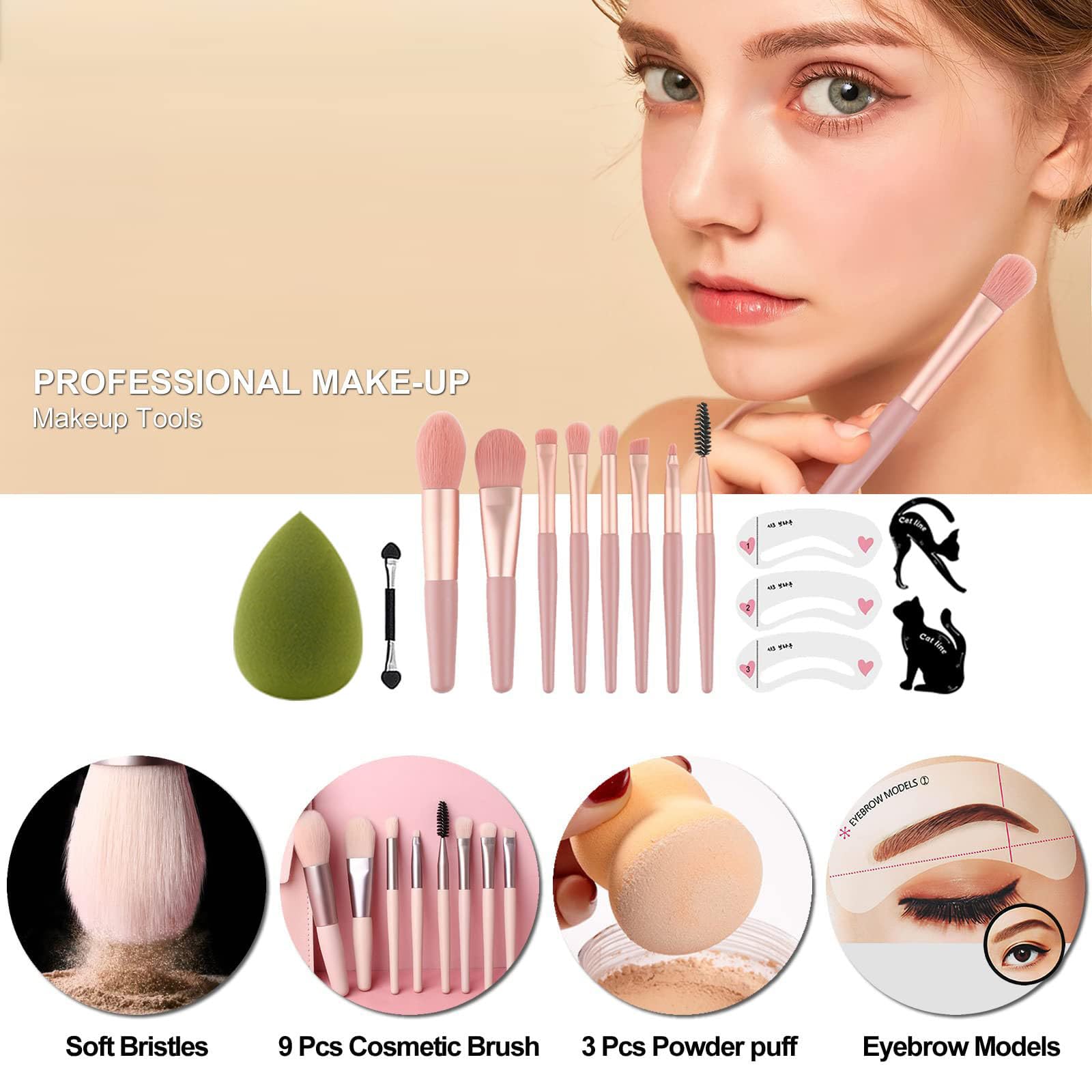 Miss Rose M All In One Makeup Kit cosmetic bag for easy travel organization.