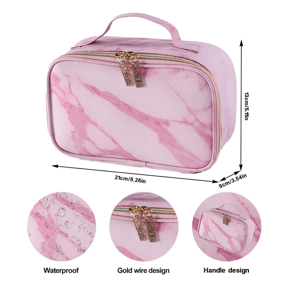 Miss Rose M travel-compact kit laid out for on-the-go makeup routines.