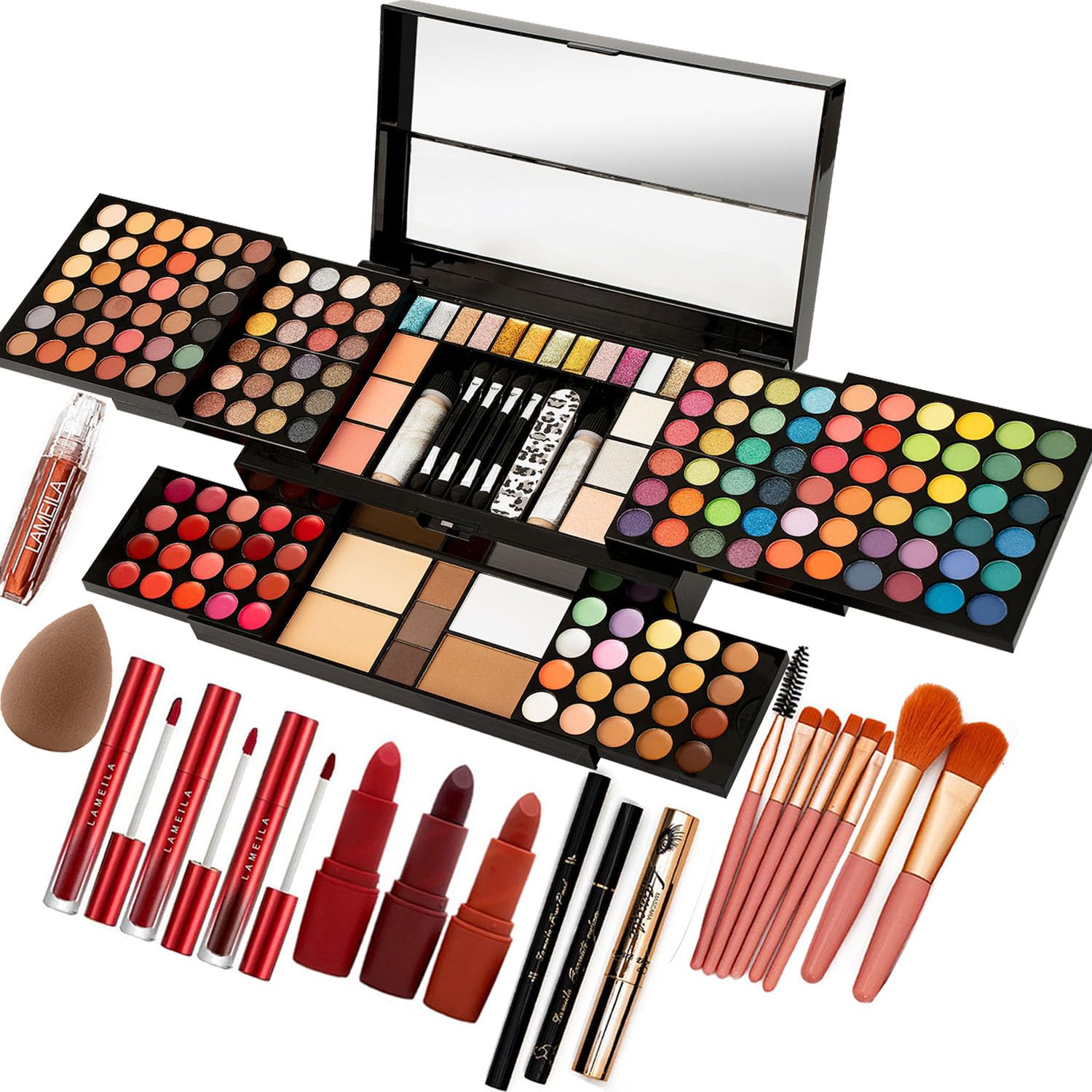 Miss Rose M187 palette open view showcases versatile shades for everyday to evening looks