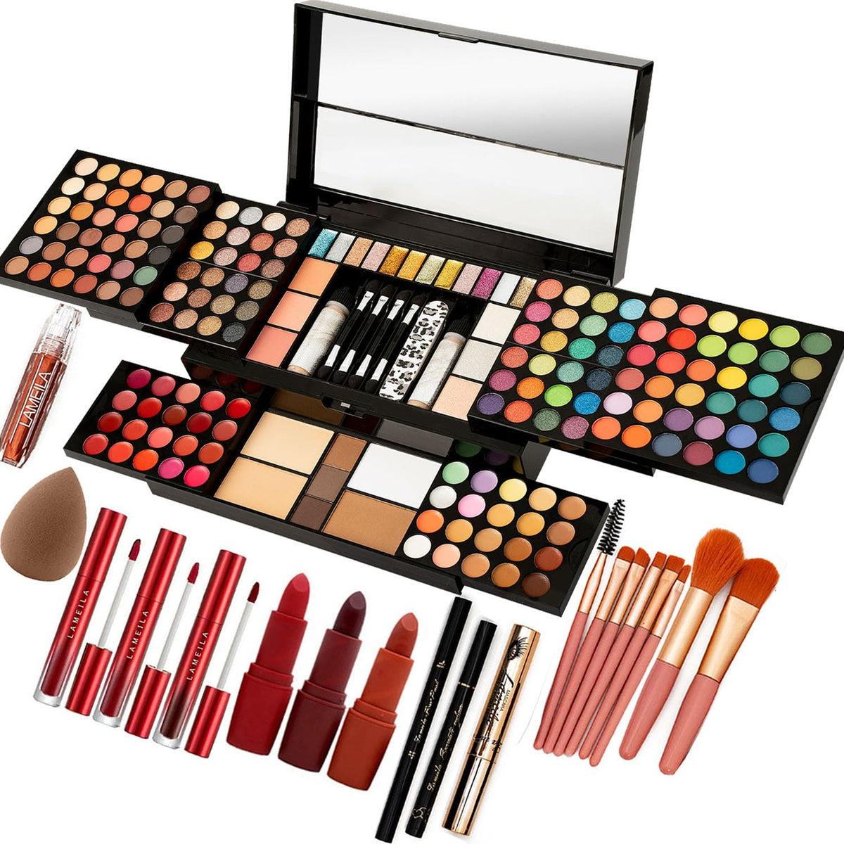 Miss Rose M187 palette open view showcases versatile shades for everyday to evening looks