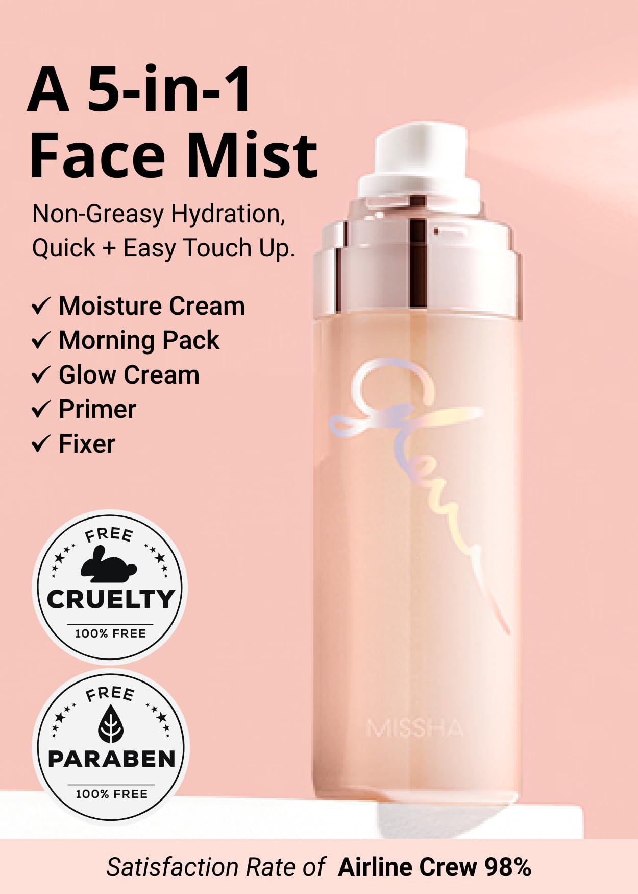 MISSHA Glow Skin Balm To Go Mist packaging highlighting travel-friendly hydration
