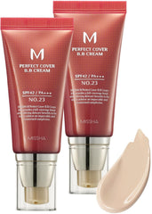 MISSHA M Perfect Cover BB Cream dual-pack front view for quick daily use and application.