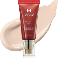 MISSHA M Perfect Cover BB Cream No.13 bottle with pump for easy daily application and coverage.