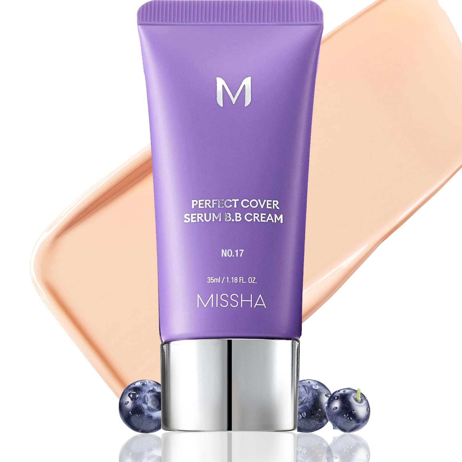 MISSHA M Perfect Cover Serum BB Cream No.17 packaging shows natural glow and easy daily wear