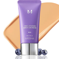 MISSHA M Perfect Cover Serum BB Cream No.25 bottle glows with hydrated skin