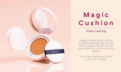MISSHA Magic Cushion Foundation No.23 sponge closeup highlights easy blending and reduced waste.