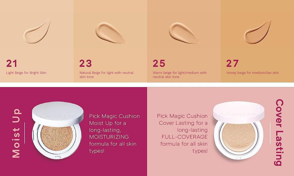 MISSHA Magic Cushion packaging closeup conveys sleek, travel-friendly design.