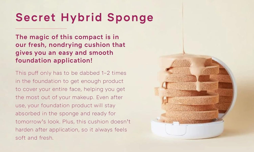 MISSHA Magic Cushion Foundation No.23 texture closeup hints at creamy coverage and blendable consistency.