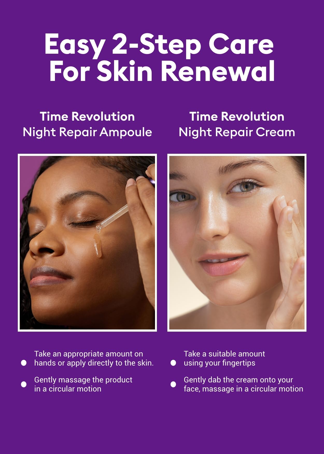 MISSHA Night Repair 5X routine-application demonstrates step-by-step nighttime use
