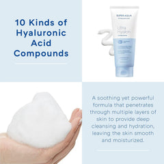 Foam being massaged onto skin for deep-clean and hydration