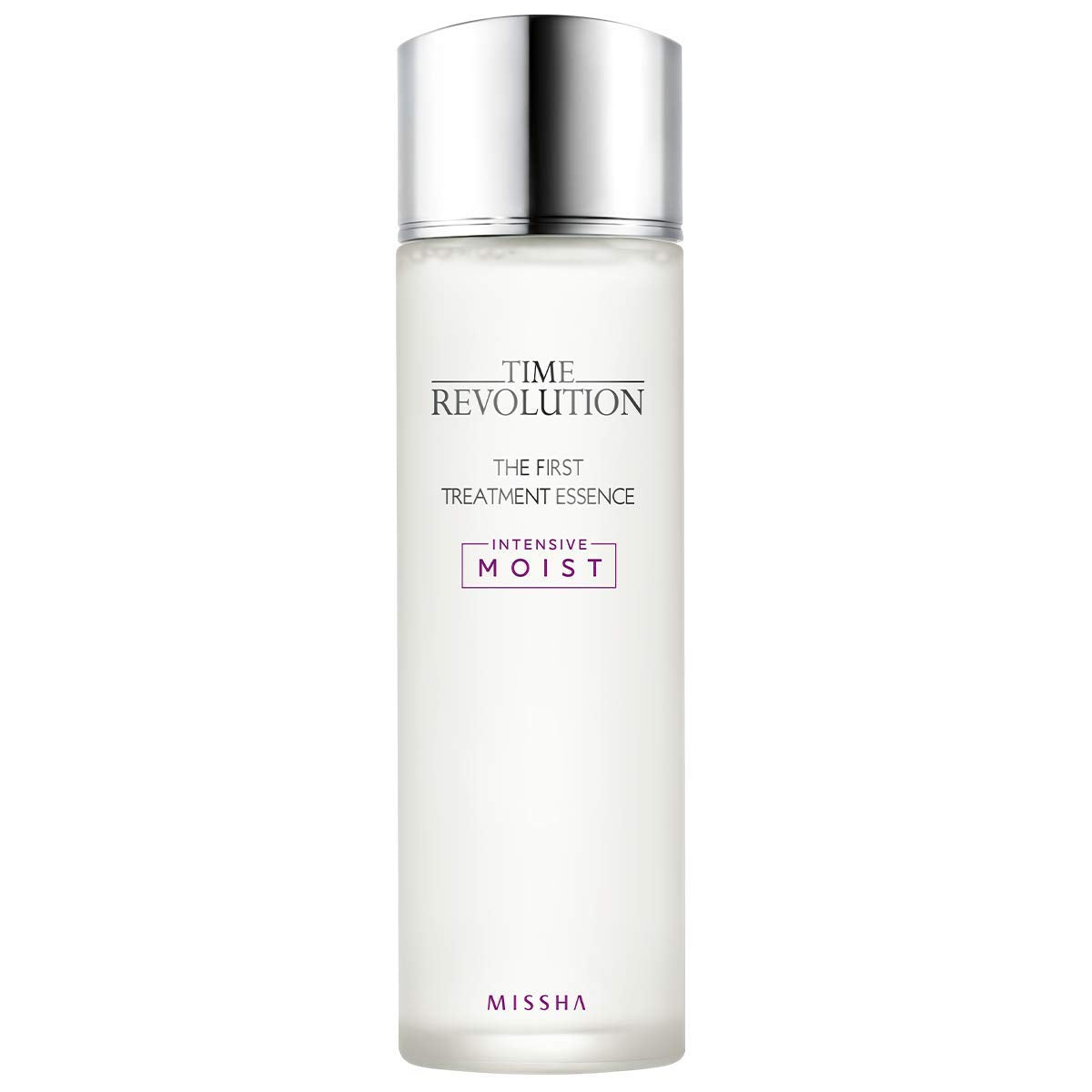 Missha Time Revolution Essence Intensive Moist bottle pour demonstrates quick hydration for dry skin.