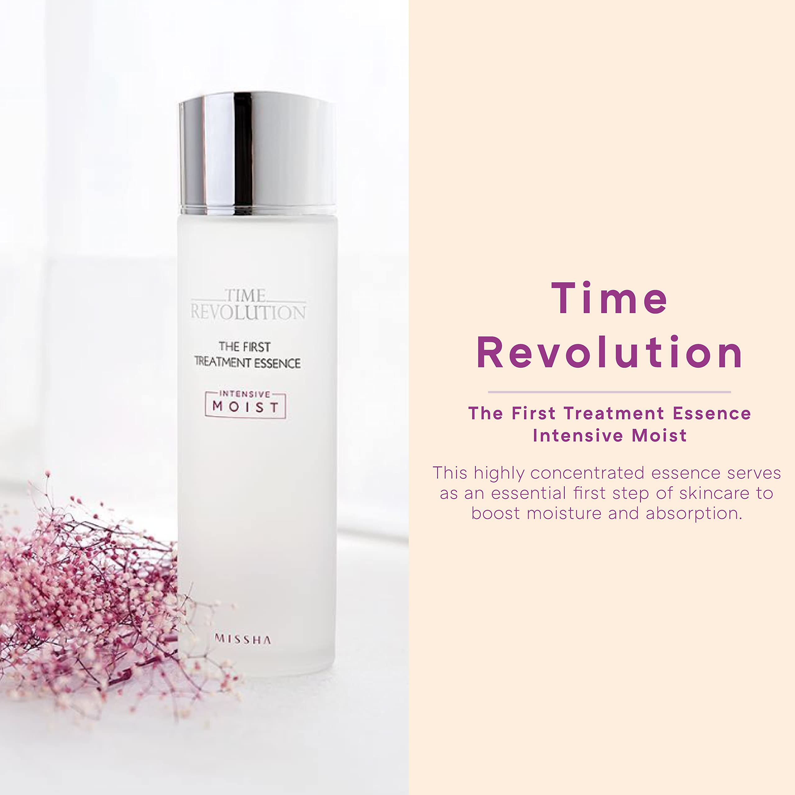 Missha Time Revolution Essence Intensive Moist texture-swatch reveals a silky, smoothing finish.