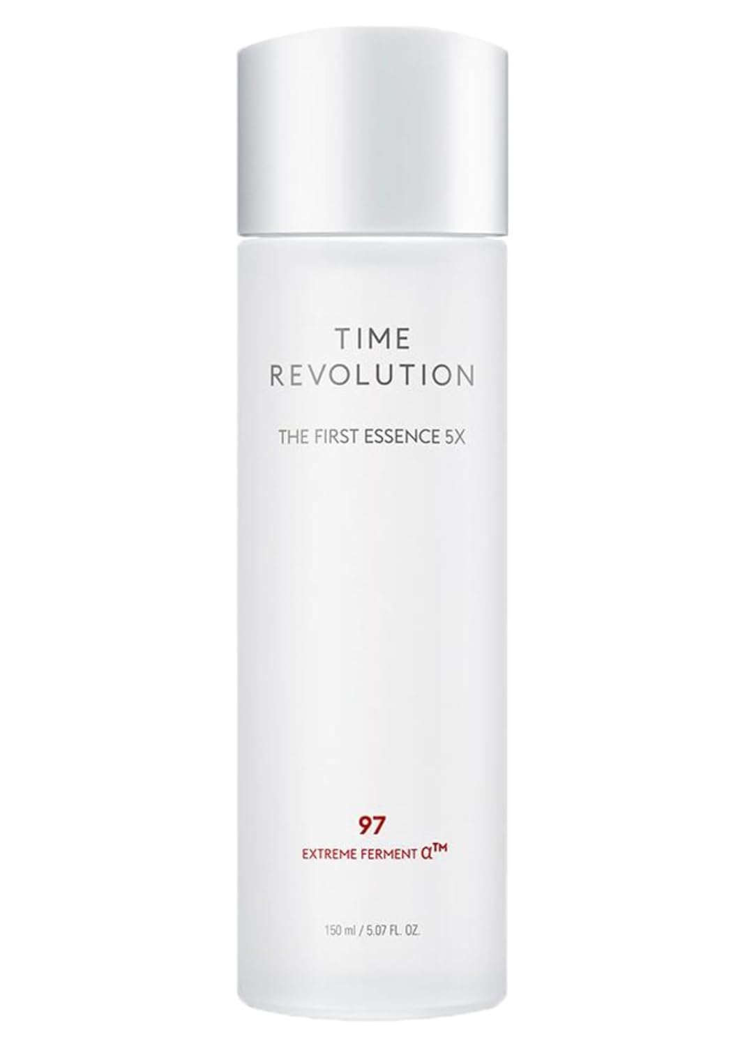 MISSHA Time Revolution First Essence 5X bottle ready for daily hydrating use.