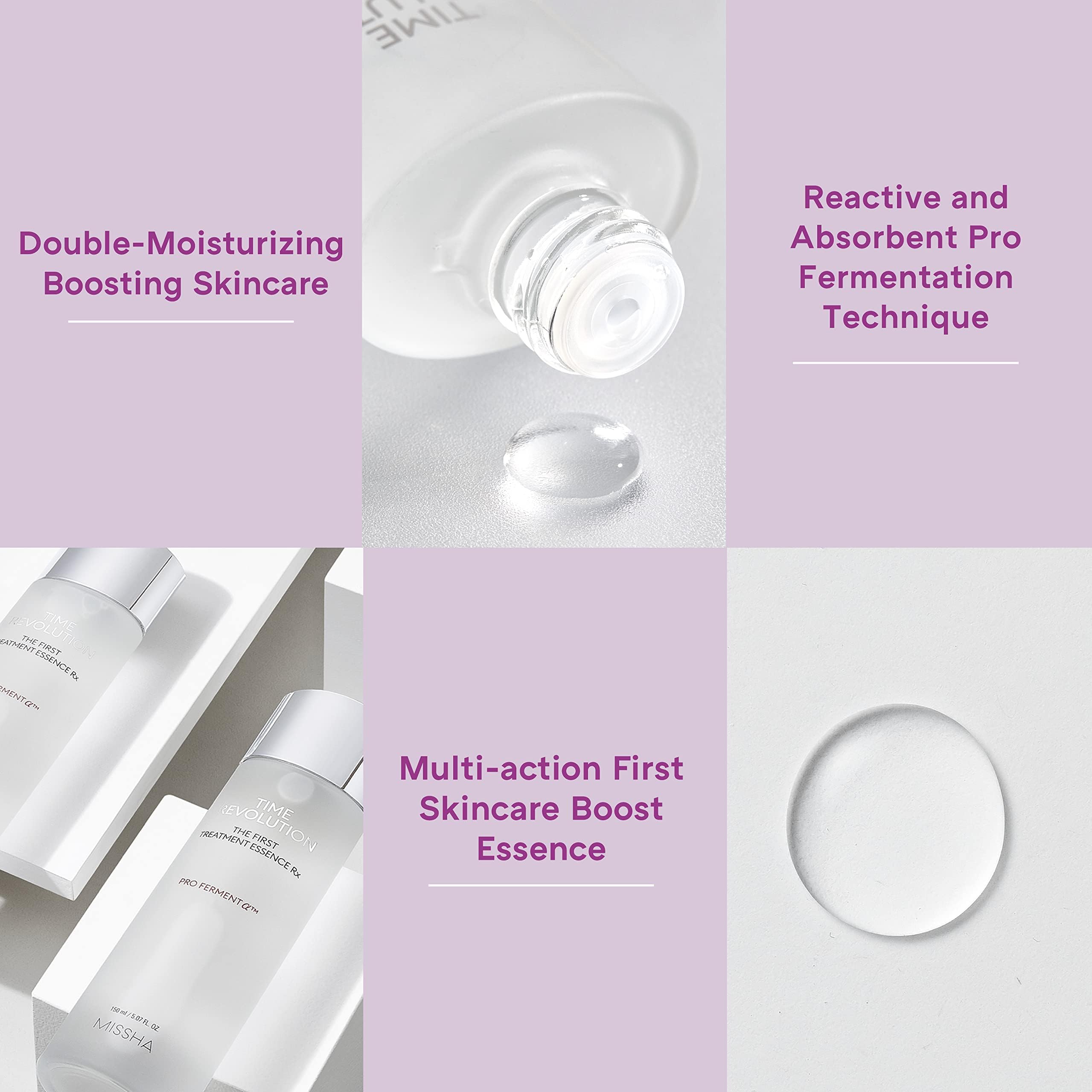 MISSHA Time Revolution First Essence RX label emphasizes fermentation science and benefits