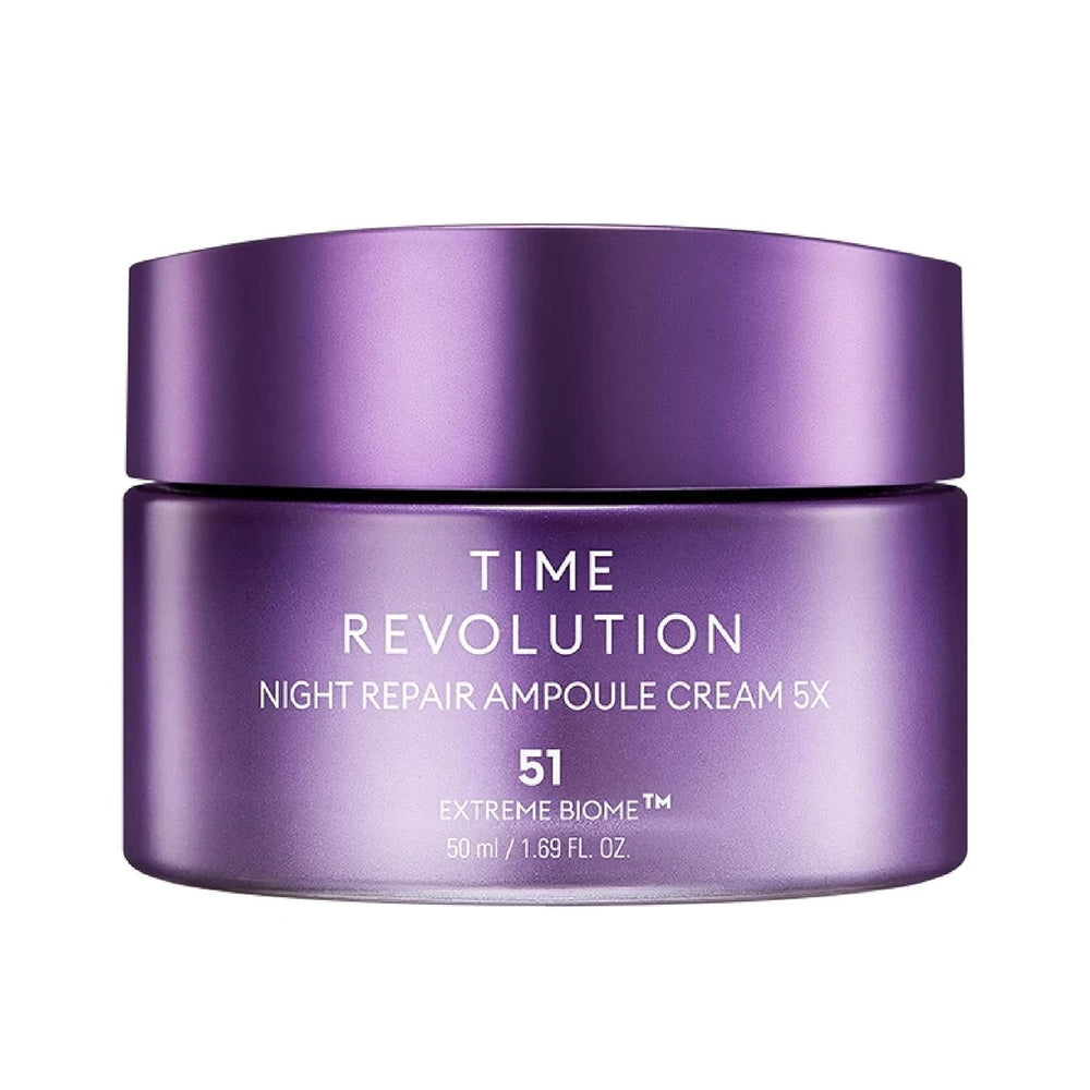 MISSHA Time Revolution Night Repair Ampoule Cream jar closeup showing rich texture for overnight radiance