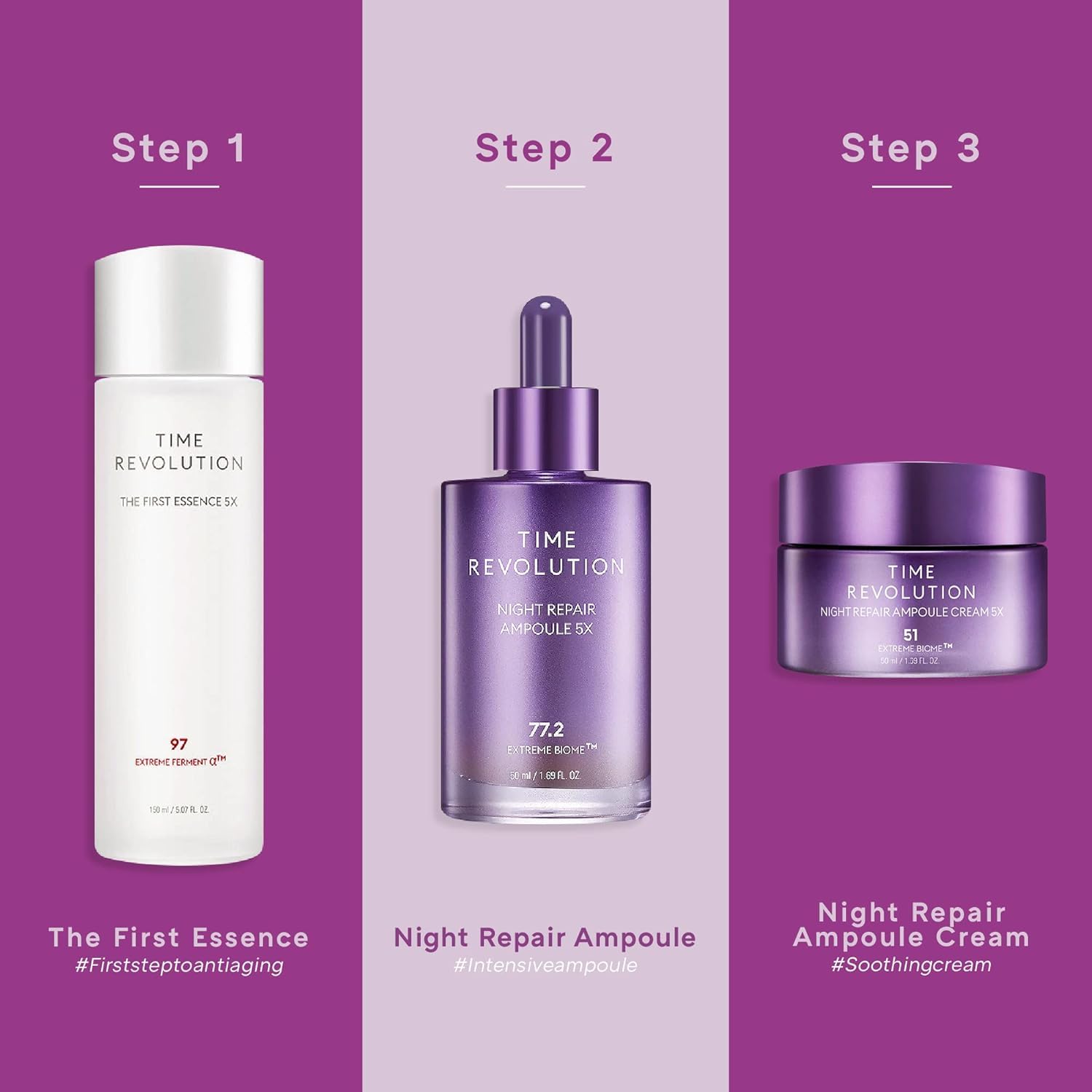 MISSHA Time Revolution Night Repair Ampoule Cream applied overnight for potential glow