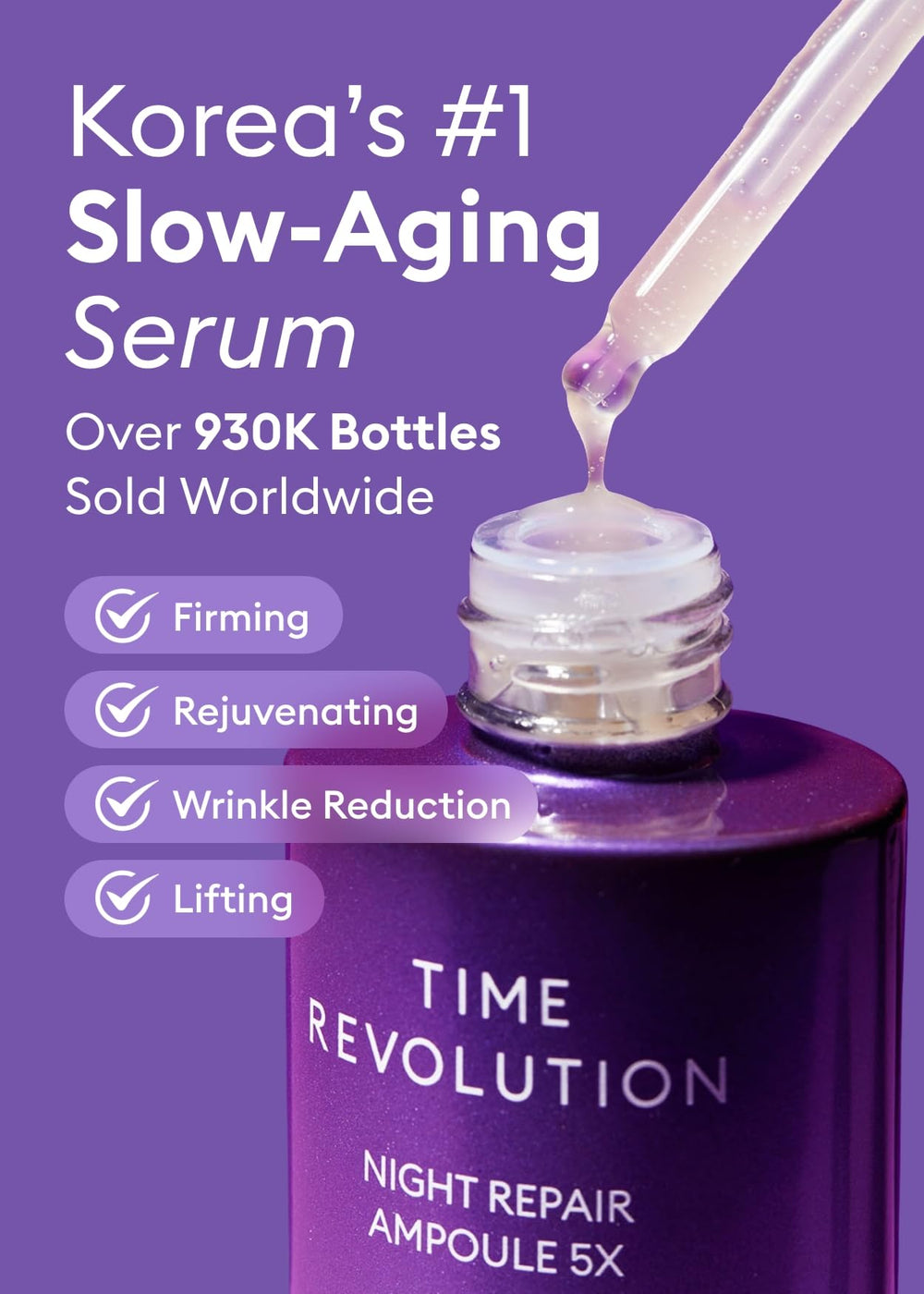 MISSHA Time Revolution Night Repair serum texture close-up lightweight nourishment