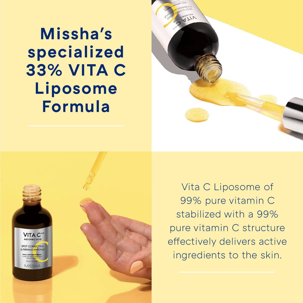 MISSHA Vita C Plus application on cheek demonstrates even coverage and quick absorption
