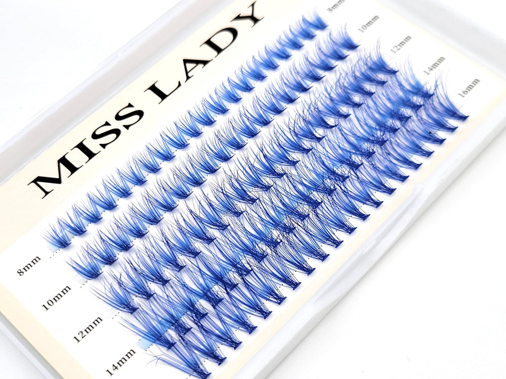 Misslady faux mink lash clusters 3D blue 8-16mm for voluminous eyes