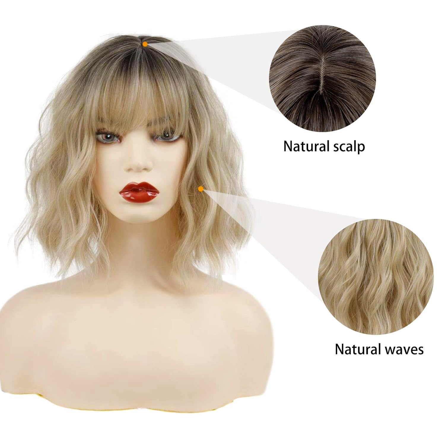 MISSQUEEN synthetic heat-resistant wig supports styling with curling or flat irons.