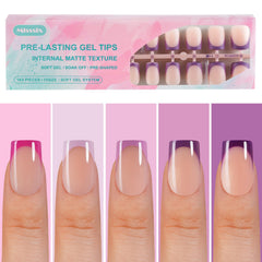 Misssix French Gel Nail Tips 160Pcs purple pack for quick DIY nail art