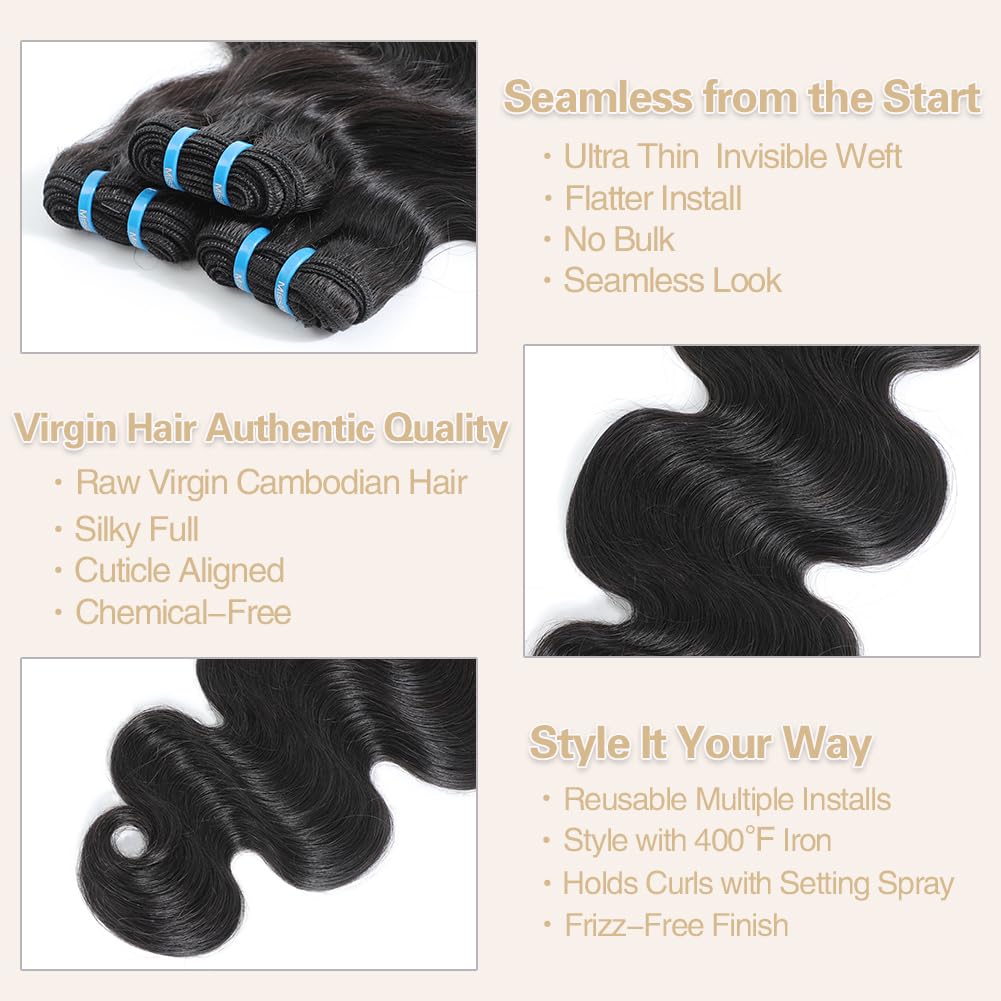 Misstoo Cambodian body wave 22-inch bundle ready for long-lasting versatile styling.