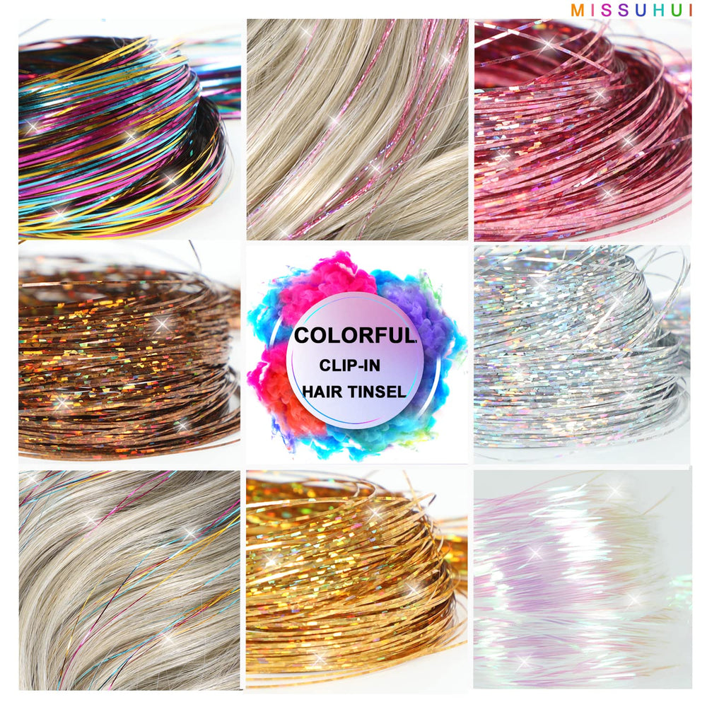 MISSUHUI hair-tinsel clip detail shows sturdy grip and easy installation for quick wear