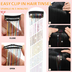MISSUHUI rainbow tinsel enhances festival looks with multi-color sparkle