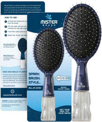 Mister Brush Navy all-in-one brush for quick hair styling with a built-in mister.