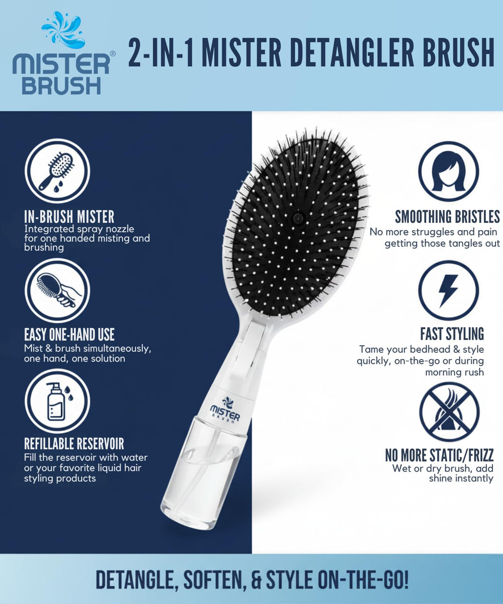 Mister Brush no-tangle bristles closeup glide through knots smoothly