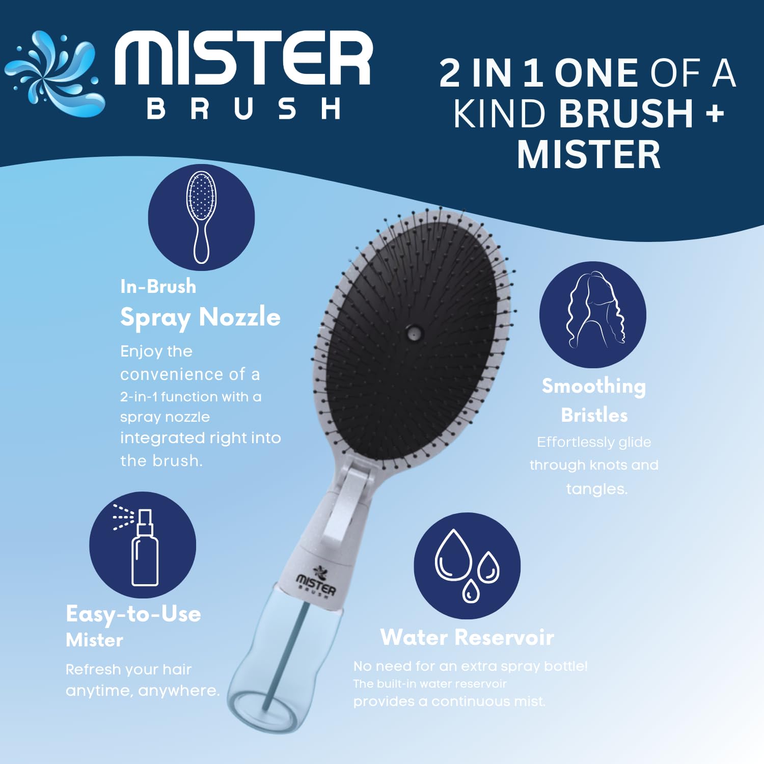 Mister Brush pink bristle detail highlights snag-free glide