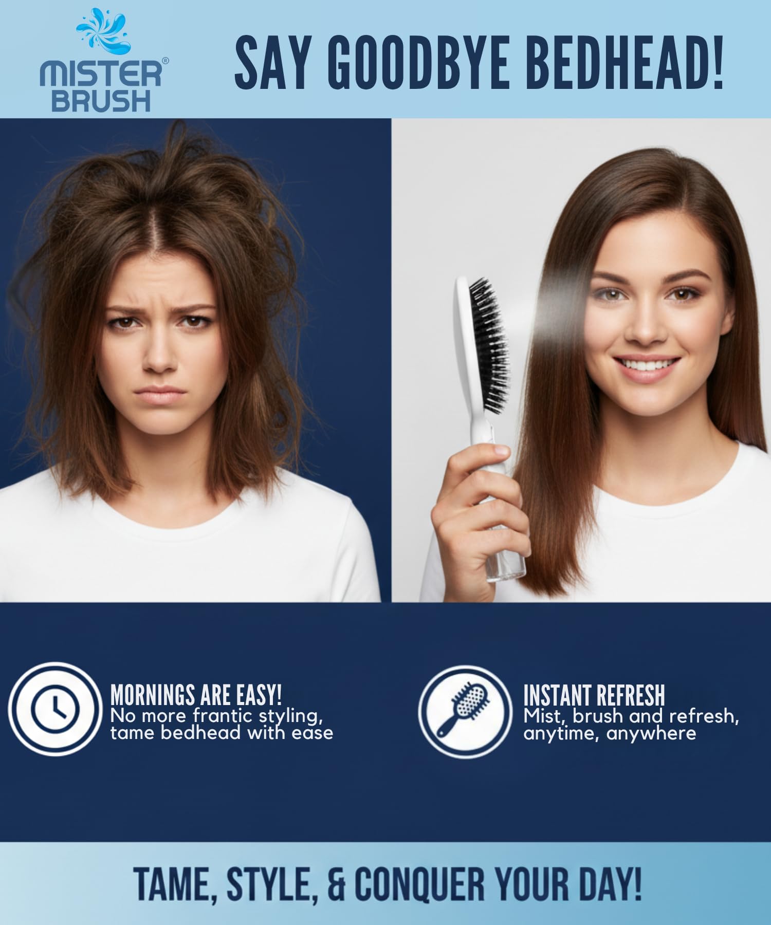 Mister Brush travel-compact design highlights portability for on-the-go grooming
