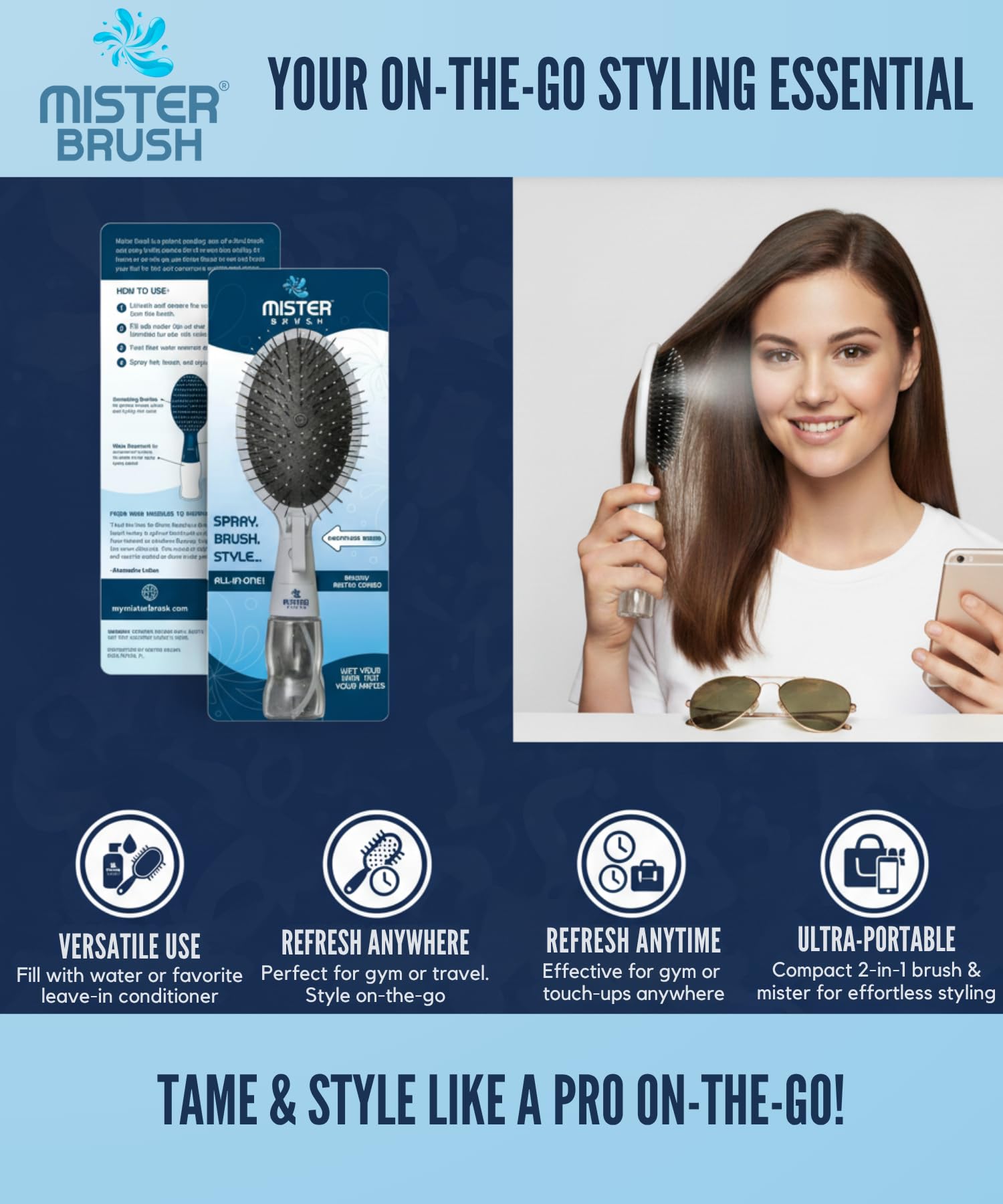 Mister Brush wet-to-dry transition helps speed up morning styling