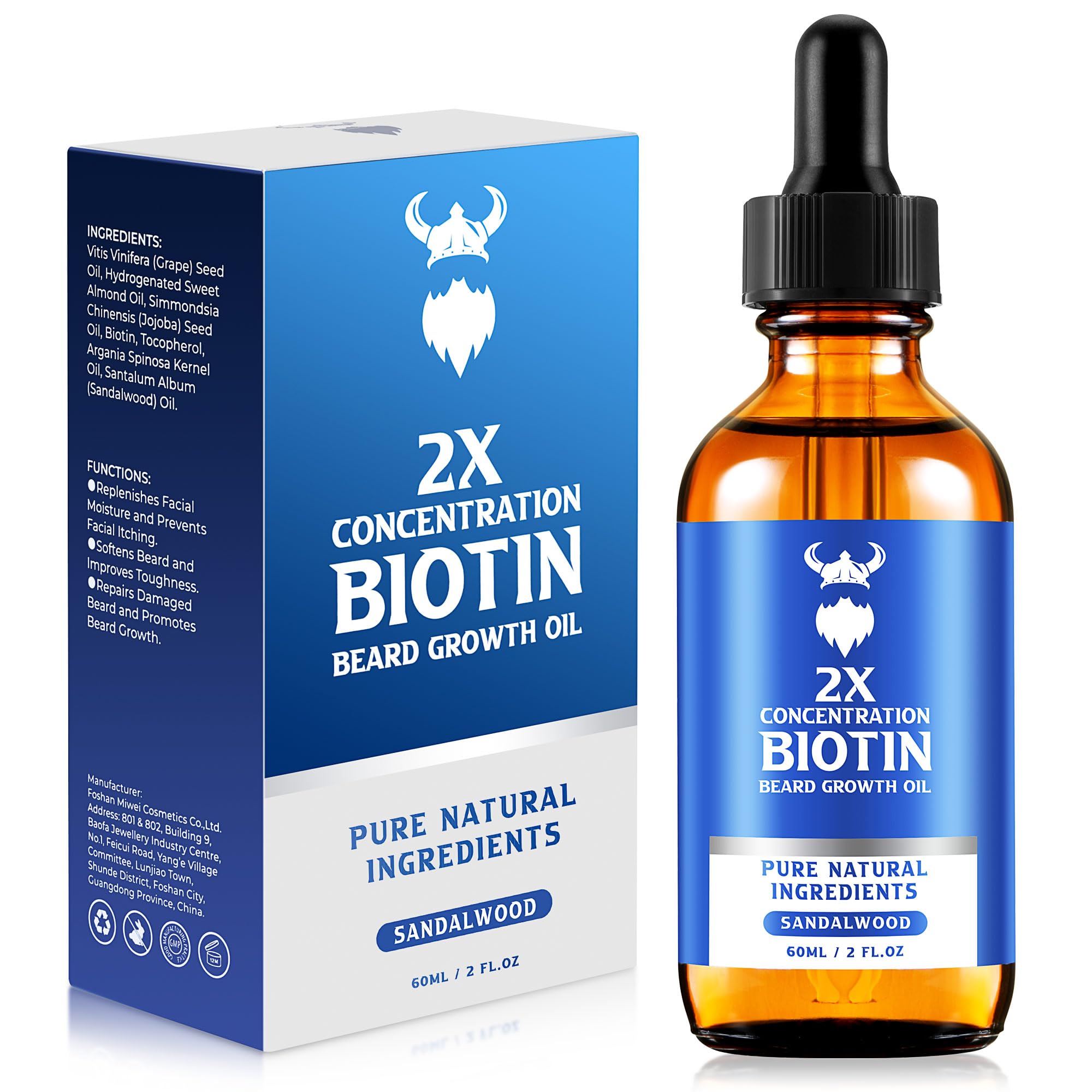 MistySprite beard growth oil 2oz bottle supports fuller beard conditioning