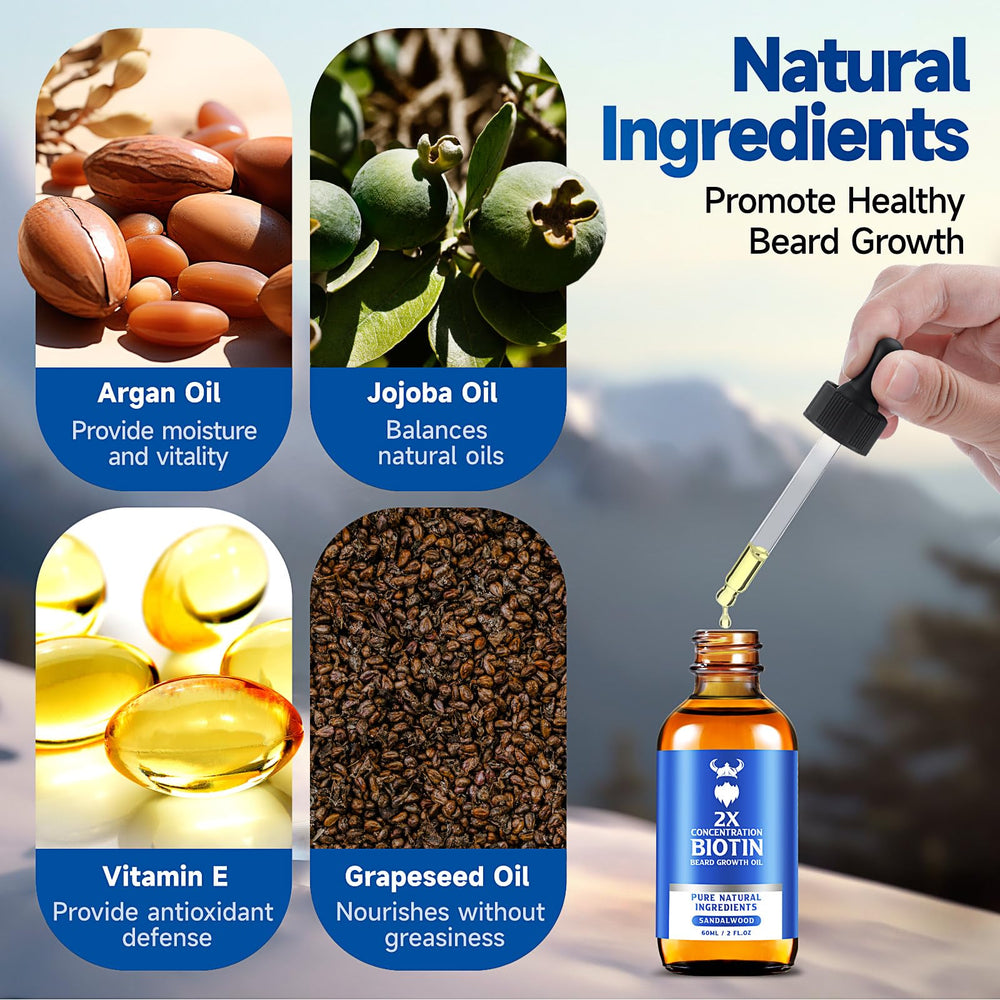 MistySprite beard growth oil vitamin E close-up for antioxidant moisture