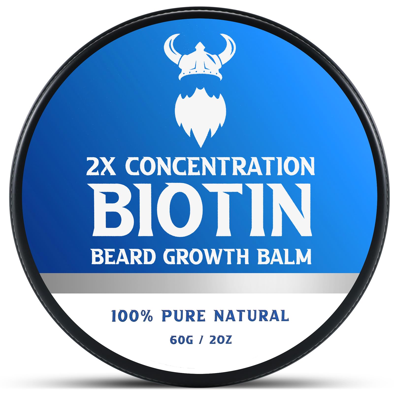 MistySprite biotin beard balm tin side view for on-the-go conditioning