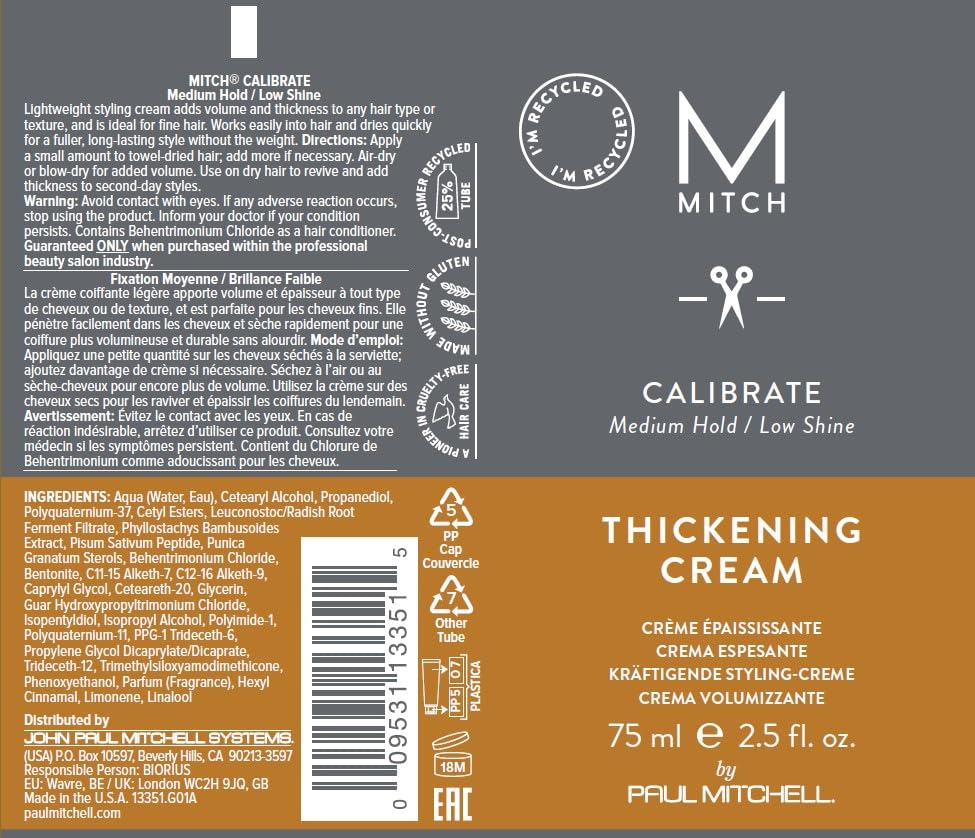 MITCH Calibrate Thickening Cream full style shows voluminous natural finish