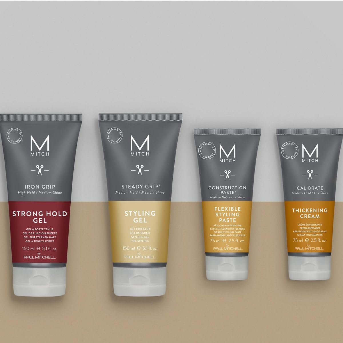 MITCH Calibrate Thickening Cream PCR packaging highlights eco-friendly materials