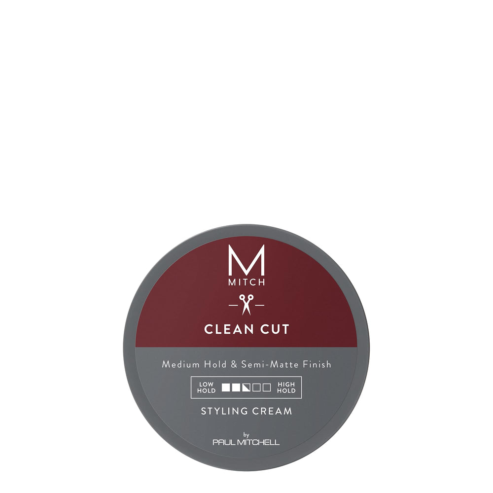 MITCH Clean Cut Styling Cream bottle showing semi-matte finish for versatile men's styles