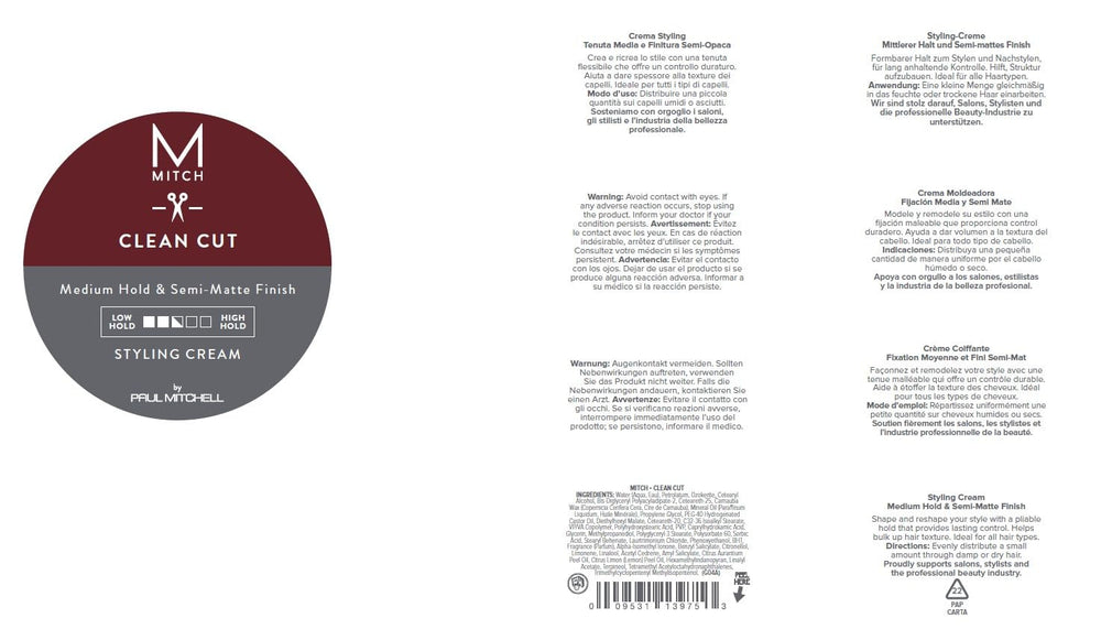 MITCH Clean Cut Styling Cream packaging variety emphasizing sustainability