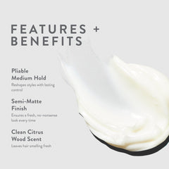 MITCH Clean Cut Styling Cream jar packaging highlighting easy shaping and natural shine