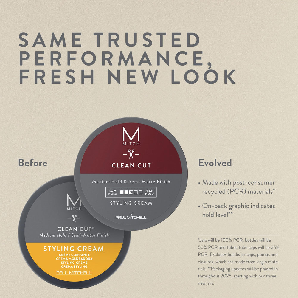 MITCH Clean Cut Styling Cream on short hair delivering semi-matte finish and control