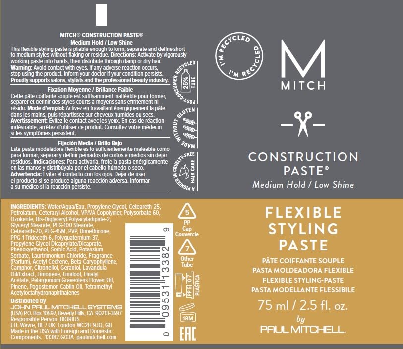 Fragrance note pine and lavender in MITCH Construction Paste for a refreshing feel.