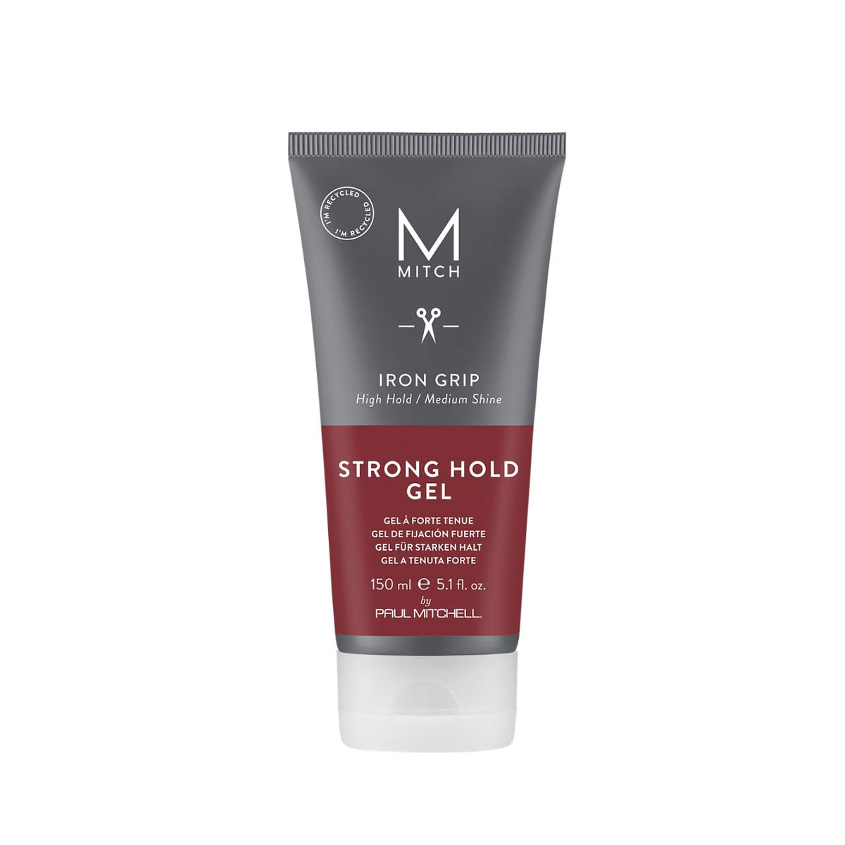 MITCH Iron Grip gel bottle-front showing strong hold for defined styles.