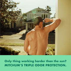 Mitchum clear gel application shows invisible glide with zero white residue.
