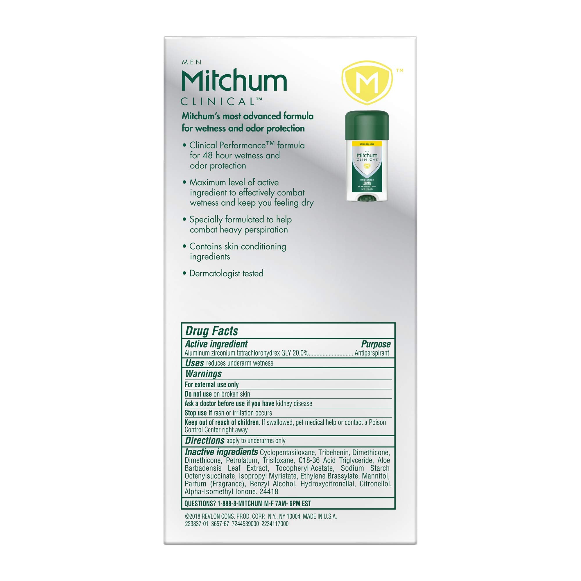 Mitchum Clinical Soft Solid Deodorant Stick application view emphasizes smooth glide.