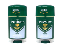 Mitchum Deodorant Gel Unscented 2-Pack pack shot highlighting value and compact design