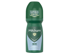 Close-up of Mitchum roll-on applying evenly for fragrance-free comfort.