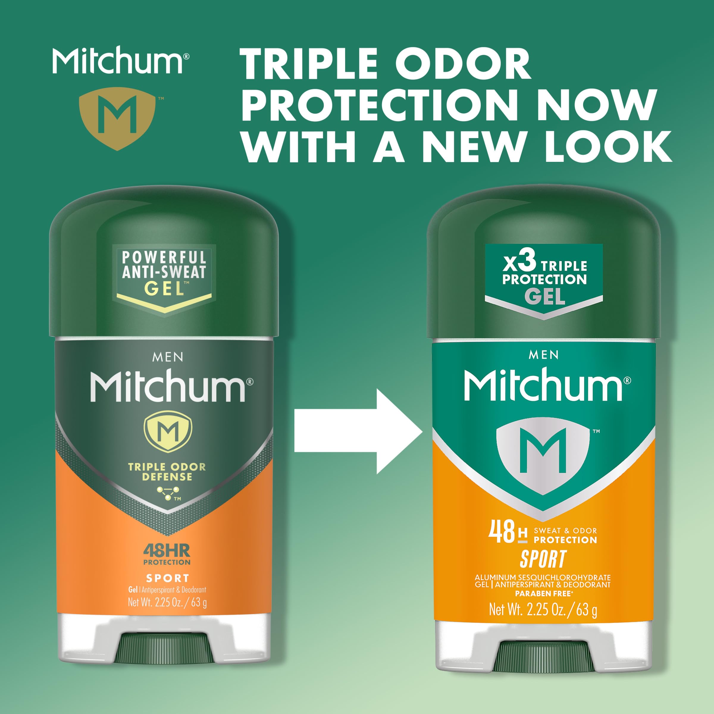 Mitchum triple odor protection gel sport pack of 6 offers long-lasting odor control for busy days.