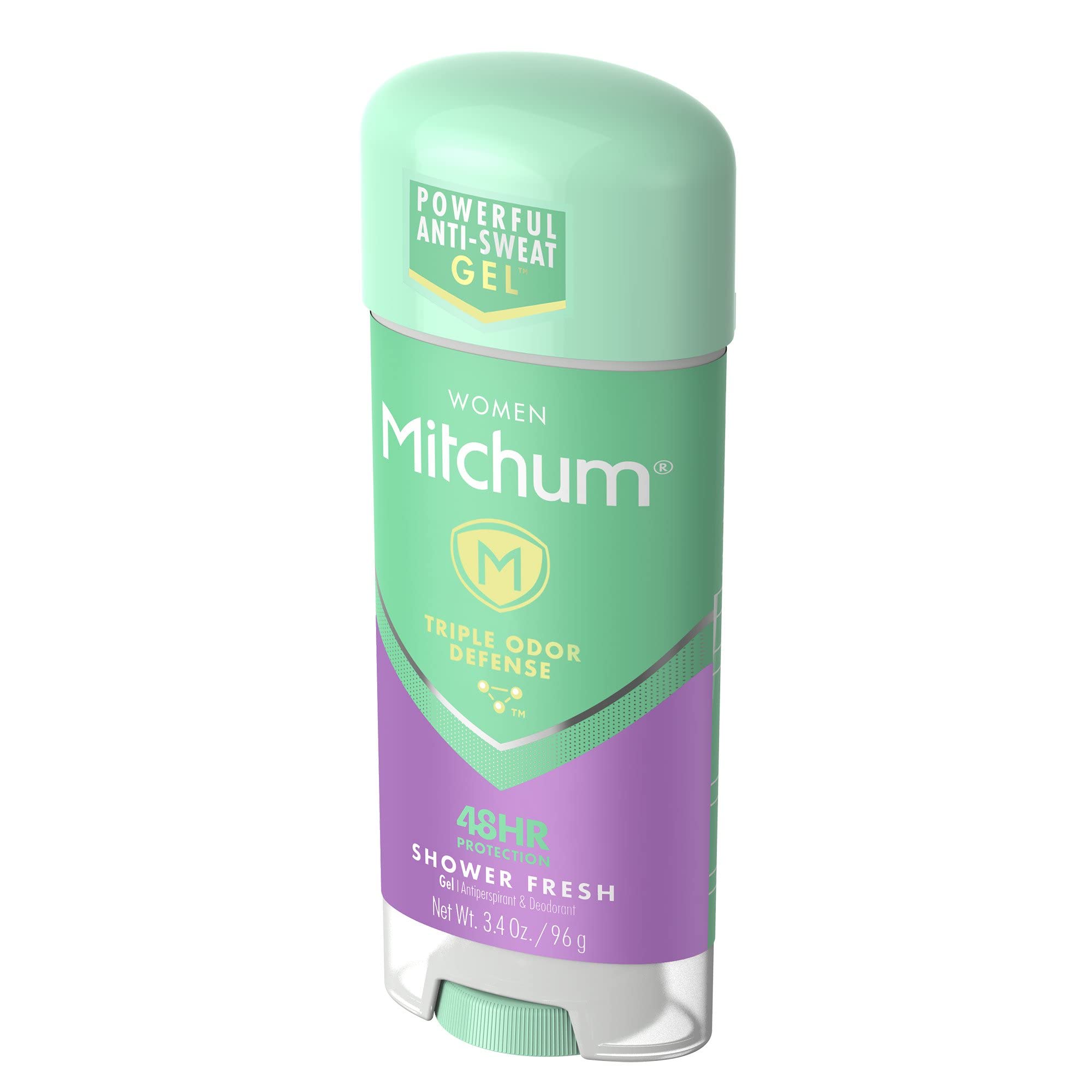 Mitchum For Women label detail emphasizing advanced-control branding.